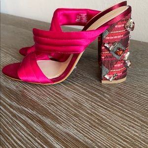 Zara satin jeweled mule